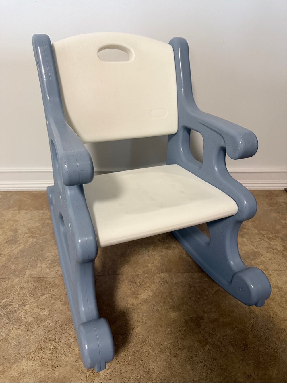Little Tikes Blue Cream Kids Plastic Rocking Chair Vintage